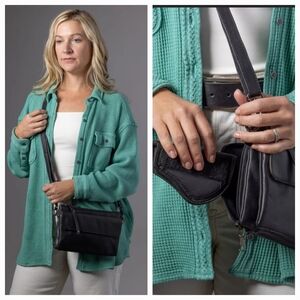 Lady Conceal Natasha Concealed Carry Crossbody Purse RFID  Leather Handbag